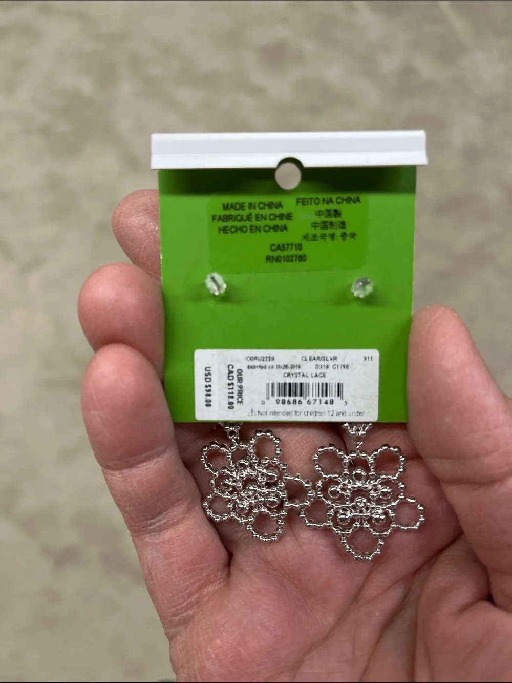 kate spade silver crystal floral chandelier earrings
